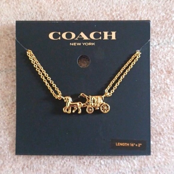 Coach Jewelry - COACH Horse And Carriage Double Chain Necklace, NWT